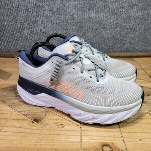 Hoka One One Bondi 7 Womens 10 US 1110519LRBI Running Shoes Sneakers Gray
